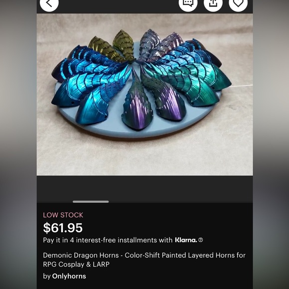 Dragon Demonic Horns - Color shift Headband main image 5